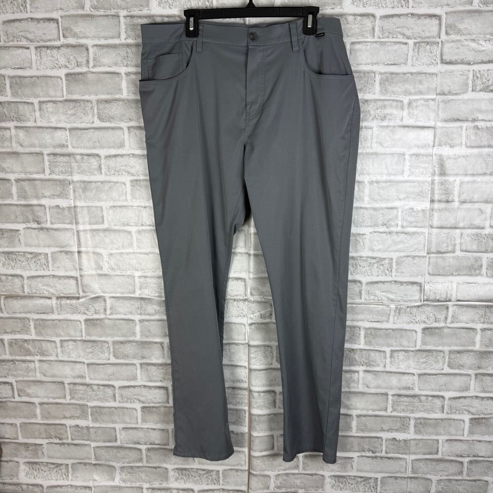 Travis Mathew Mens Grey Performance Golf Pants Size 38 x 32 5-Pocket Lightweight